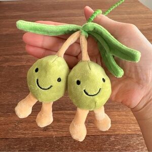 Cute Olive Plush Keychain Pair Kawaii Food Bag Charm Soft Mini Plushie Gift